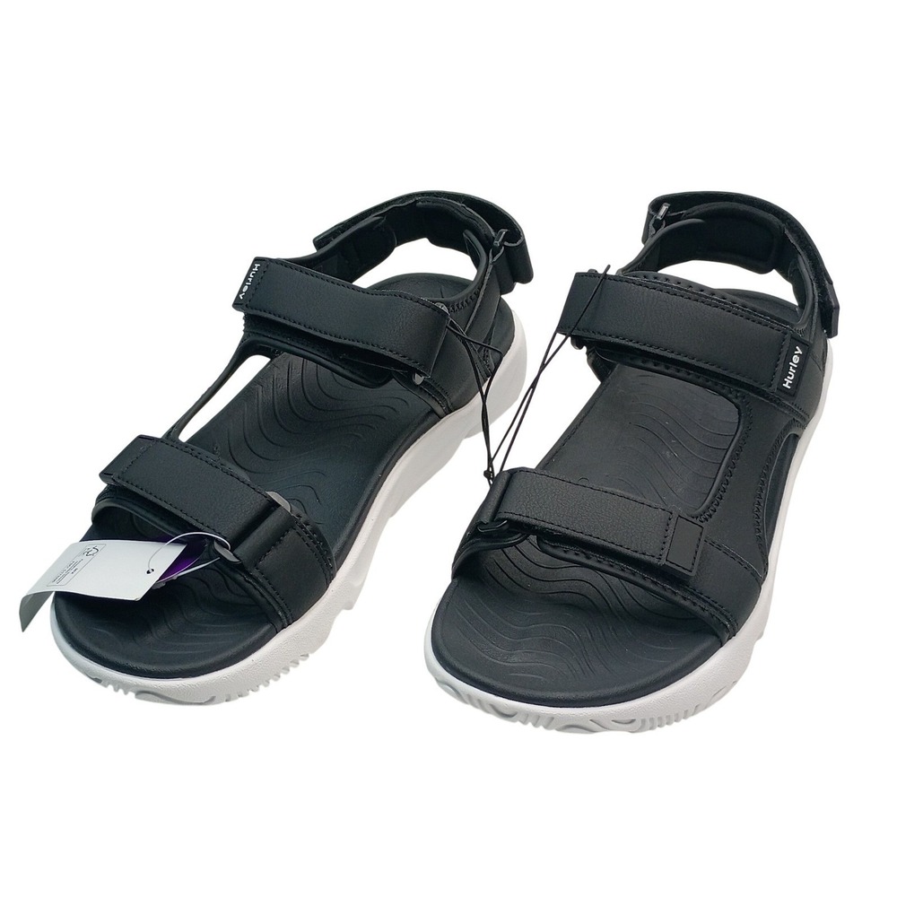 Hurley Oceanside Sandals Men Size 11 Black Synthetic Strappy Sport 1961927
